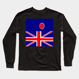 Sporty UK Design on Black Background Long Sleeve T-Shirt